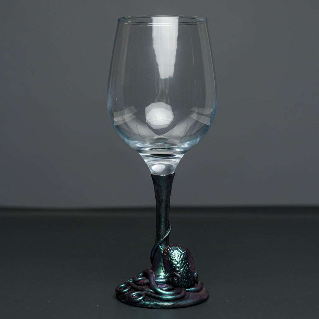 Чаша за вино с полимерна глина "Октопод"